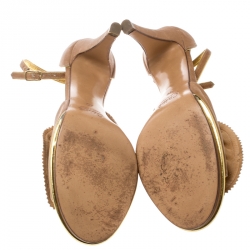 Pre Owned Chloe Brown Leather Bow Detail Sandals Size 40