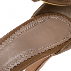 Pre Owned Chloe Brown Leather Bow Detail Sandals Size 40