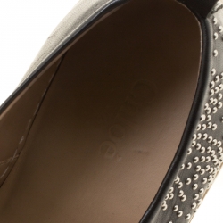 Pre Owned Chloe Black Leather Stud Embellished Susanna Slip On Sneakers Size 38