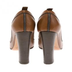 مملوكة مسبقًا Chloe Brown Leather Pumps Size 38.5