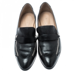 Pre Owned Chloe Black Leather Iumi Block Heel Pumps Size 37.5