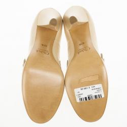 Pre Owned Chloe Cream Leather Cutout Pumps Size 37.5