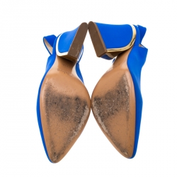 Pre Owned Chloe Blue Suede Slingback Sandals Size 38.5