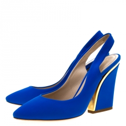 Pre Owned Chloe Blue Suede Slingback Sandals Size 38.5