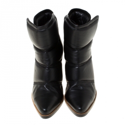 Chloe Black Soft Leather Ankle Boots Size 37.5
