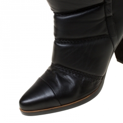 Chloe Black Soft Leather Ankle Boots Size 37.5