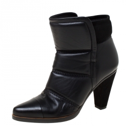 Chloe Black Soft Leather Ankle Boots Size 37.5