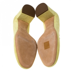 Pre Owned Chloe Yellow Suede Lauren Scalloped Pumps Size 39