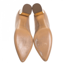 Pre Owned Chloe Beige Leather Becky Pointed Toe Pumps Size 39