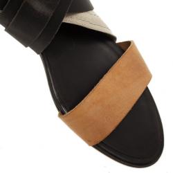 Chloé Multi-strap Leather &amp; Canvas Gladiator Sandals Size 37.5
