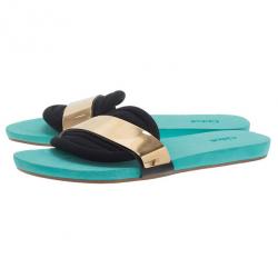 Pre Owned Chloe Celeste Embellished Neoprene Slides Size 41