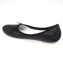 Pre Owned Chloé Black Leather Bow Ballet Flats Size 40.5