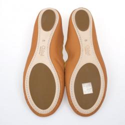 مملوكة مسبقًا Chloé Beige Leather Bow Ballet Flats Size 40