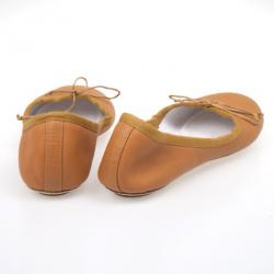 مملوكة مسبقًا Chloé Beige Leather Bow Ballet Flats Size 40