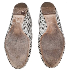 Pre Owned Chloe White Laser Cut Leather Ballet Flats Size 40