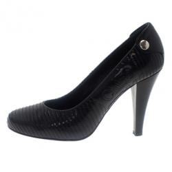 Pre Owned Chloe Black Patent Stitched Pumps Size 39