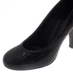 Pre Owned Chloe Black Patent Stitched Pumps Size 39
