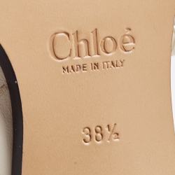 Pre Owned Chloe White Studded Leather Susanna Ankle Boots Size 38.5