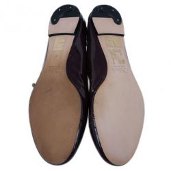 Pre Owned Chloe Burgundy Patent Leather Mary Jane Ballet Flats Size 38