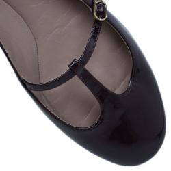 Pre Owned Chloe Burgundy Patent Leather Mary Jane Ballet Flats Size 38