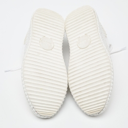 Pre Owned Chloe White Mesh and Suede Nama Low Top Sneakers Size 39