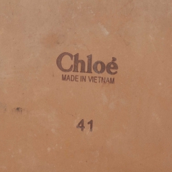 Pre Owned Chloe Black Logo Print Canvas Woody Flat Slides Size 41
