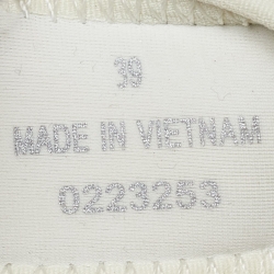 Pre Owned Chloe White Nylon Nama Platform Velcro Ankle Strap Sandals Size 39