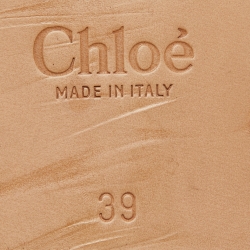 Pre Owned Chloe Tan Leather Studded Suzanna Ankle Boots Size 39