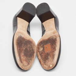 Pre Owned Chloe Black Scalloped Leather Lauren Pumps Size 37.5