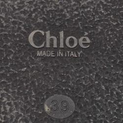 Chloe Beige Velvet Knotted Slip On Slides Size 39