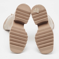 Pre Owned Chloe Beige Rubber Mid Calf Rain Boots Size 37