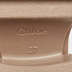 Pre Owned Chloe Beige Rubber Mid Calf Rain Boots Size 37