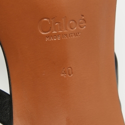 Pre Owned Chloé Black/Brown Leather Rony Slides Sandals Size 40