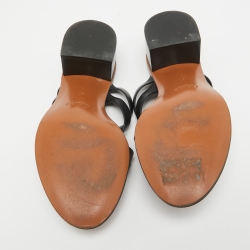 Pre Owned Chloé Black/Brown Leather Rony Slides Sandals Size 40