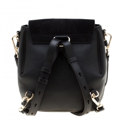 Pre Owned Chloe Black Leather and Suede Small Faye Day Backpack