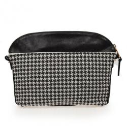 Pre Owned Chloe Angie Black Large Houndstooth Pouch