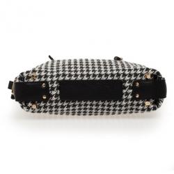 Pre Owned Chloe Angie Black Large Houndstooth Pouch