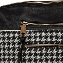 Pre Owned Chloe Angie Black Large Houndstooth Pouch