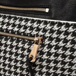 Pre Owned Chloe Angie Black Large Houndstooth Pouch