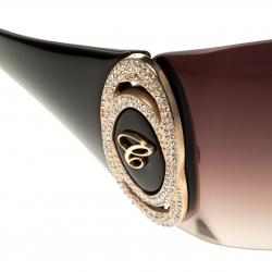 Chopard Dark Brown and Gold SCH 748S Shield Sunglasses