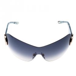 Pre Owned Chopard Coral Blue Marble SCH 939S Shield Sunglasses