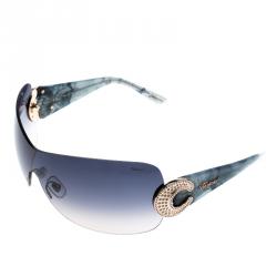 Pre Owned Chopard Coral Blue Marble SCH 939S Shield Sunglasses
