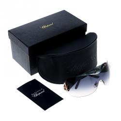 Pre Owned Chopard Coral Blue Marble SCH 939S Shield Sunglasses