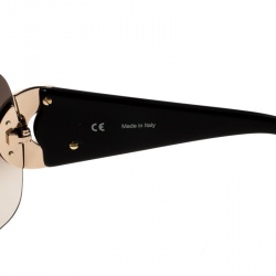 Chopard Brown Gradient SCH939S Crystal Embellished Shield Sunglasses