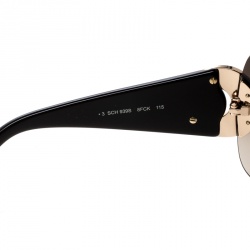 Chopard Brown Gradient SCH939S Crystal Embellished Shield Sunglasses