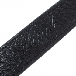Chopard Black Leather Logo Buckle Belt 90cm