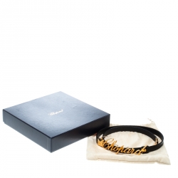 Chopard Black Leather Logo Buckle Belt 90cm
