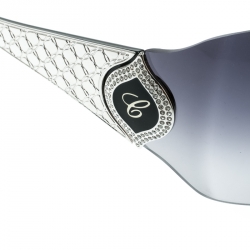 Chopard Black/Black Gradient SCH 883S Crystal Embellished Shield Sunglasses