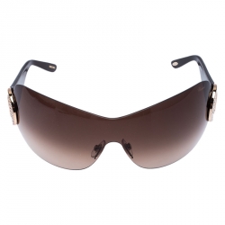 Chopard Brown SCH 939 S Crystal Embellished Gradient Shield Sunglasses