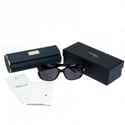 Pre Owned Chopard Black SCH 133S Butterfly Sunglasses
